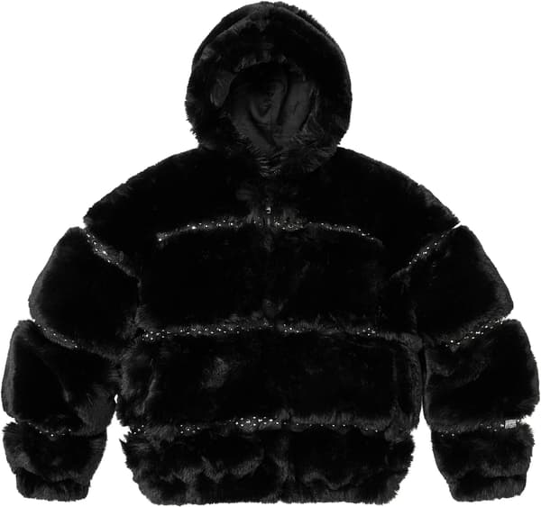 Supreme®/b.b. Simon® Faux Fur WINDSTOPPER® Hooded Bomber Jacket - Black (front)