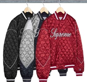 Supreme®/Champion® Quilted Satin Varsity Jacket