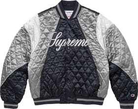 Supreme®/Champion® Quilted Satin Varsity Jacket Navy