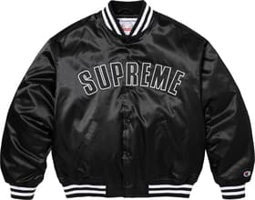 Supreme®/Champion® Satin Varsity Jacket Black