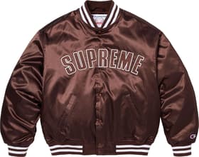 Supreme®/Champion® Satin Varsity Jacket Brown