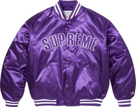 Supreme®/Champion® Satin Varsity Jacket Purple