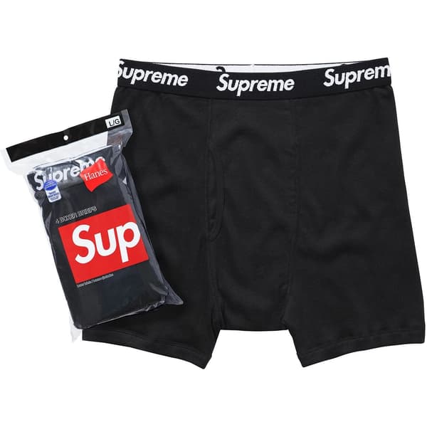 Supreme®/Hanes® Boxer Briefs (4 Pack) - Black (front)