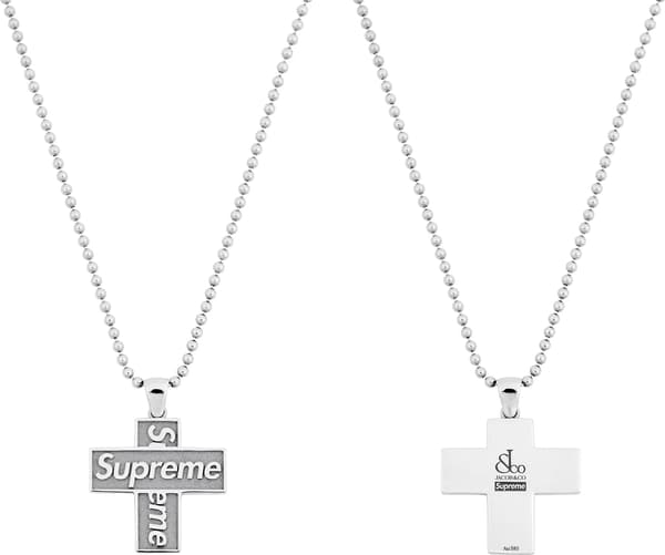 Supreme®/Jacob & Co. Cross Box Logo Pendant - Sterling Silver (front)