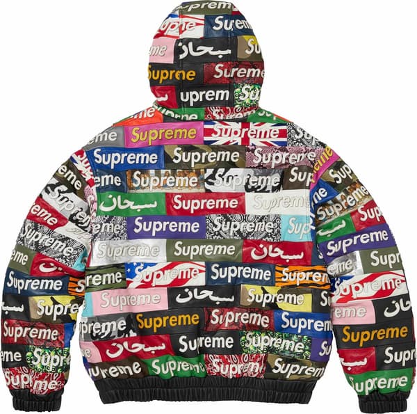 Supreme®/Jeff Hamilton® Box Logo Appliqué Hooded Leather Jacket - Multicolor (detail)