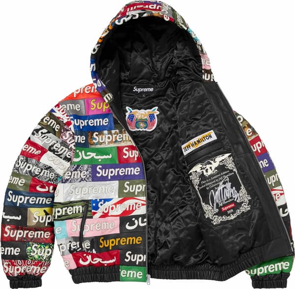 Supreme®/Jeff Hamilton® Box Logo Appliqué Hooded Leather Jacket - Multicolor (detail)
