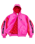 Supreme®/Jordan® Hooded Leather Jacket - Pink (detail)