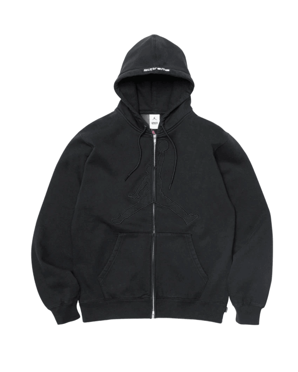 Supreme®/Jordan® Hooded Sweatshirt - Black (front)