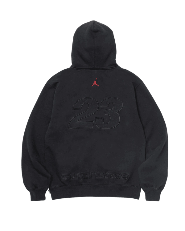 Supreme®/Jordan® Hooded Sweatshirt - Black (front)