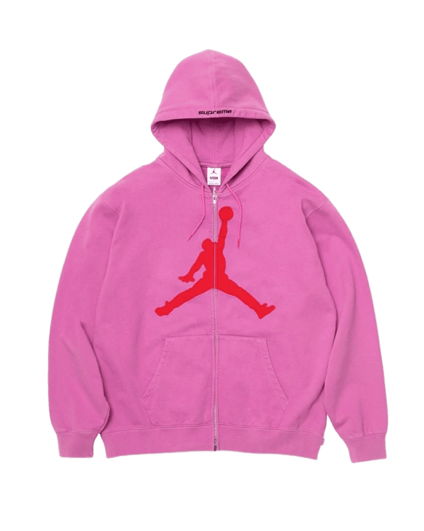 Supreme®/Jordan® Hooded Sweatshirt - Pink (front)