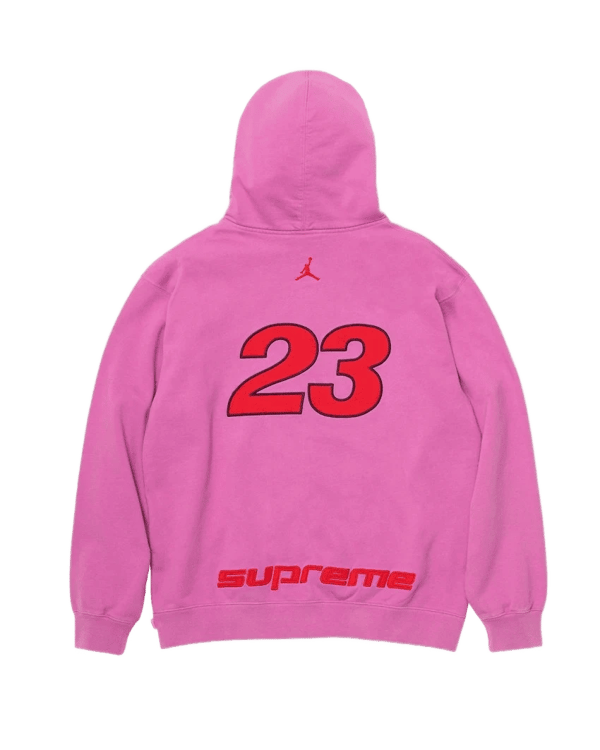 Supreme®/Jordan® Hooded Sweatshirt - Pink (front)