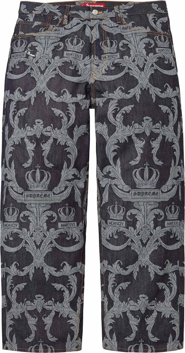 Supreme®/Meissen® Jacquard Baggy Jean - Rigid Indigo (front)