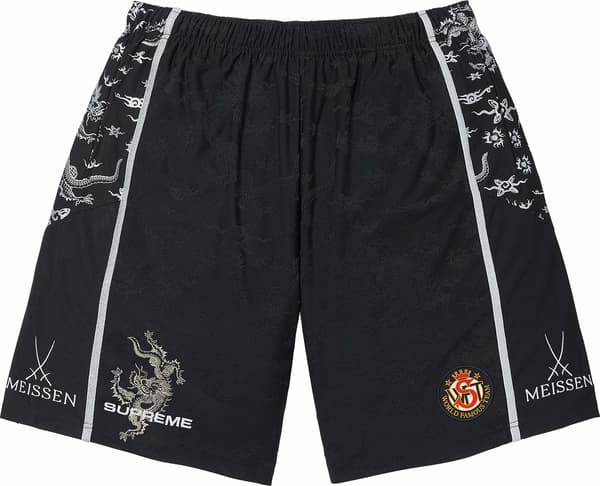 Supreme®/Meissen® Jacquard Soccer Short - Black (front)