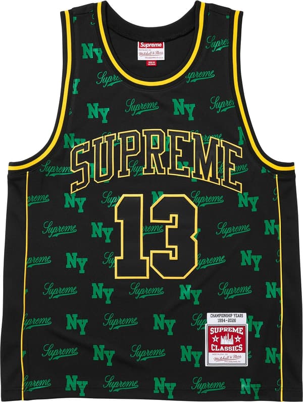 Supreme®/Mitchell & Ness® Monogram Basketball Jersey - Black (front)