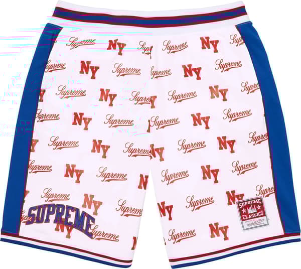 Supreme®/Mitchell & Ness® Monogram Basketball Short - White (front)