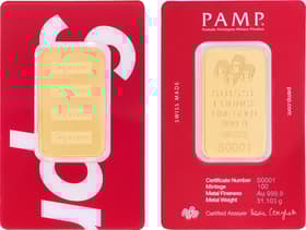 Supreme®/PAMP Suisse 1 oz. Gold Bar