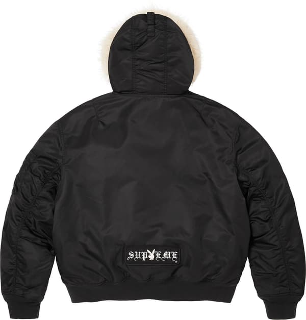 Supreme®/Playboy® Hooded MA-1 - Black (detail)