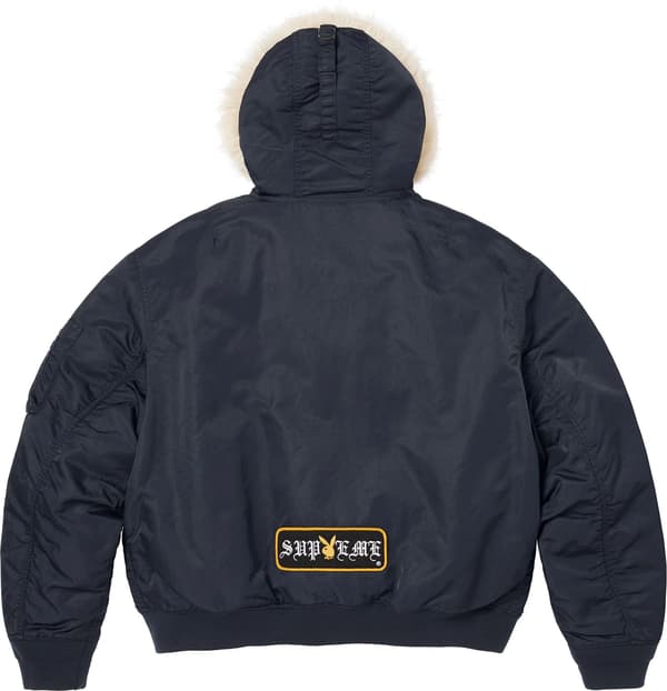 Supreme®/Playboy® Hooded MA-1 - Navy (detail)
