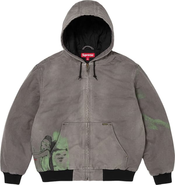 Supreme/Rita Ackermann Hooded Work Jacket - Grey (front)