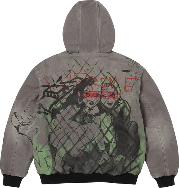 Supreme/Rita Ackermann Hooded Work Jacket - Grey (detail)