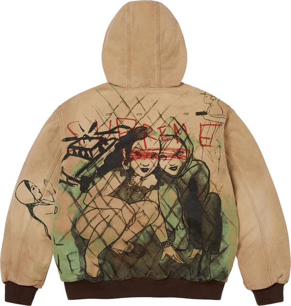 Supreme/Rita Ackermann Hooded Work Jacket - Tan (detail)