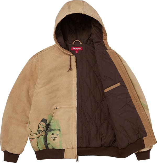 Supreme/Rita Ackermann Hooded Work Jacket - Tan (detail)