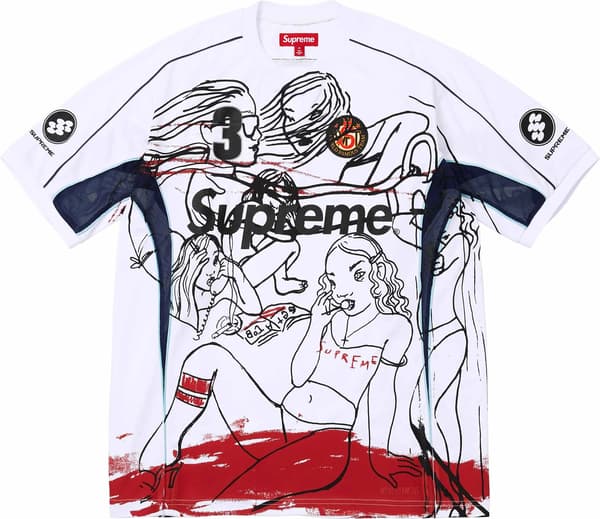 Supreme/Rita Ackermann Soccer Jersey - White (front)