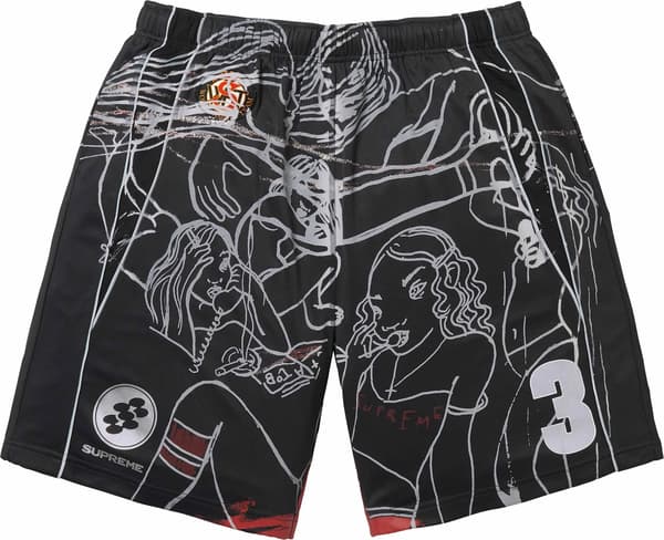 Supreme/Rita Ackermann Soccer Short - Black (front)