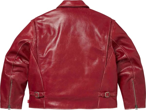 Supreme®/Schott® Distressed Leather Jacket - Red (detail)
