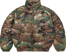 Supreme®/Schott® Glossy Lightweight Down Puffer Jacket Woodland Camo