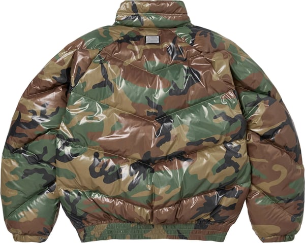 Supreme®/Schott® Glossy Lightweight Down Puffer Jacket - Woodland Camo (detail)