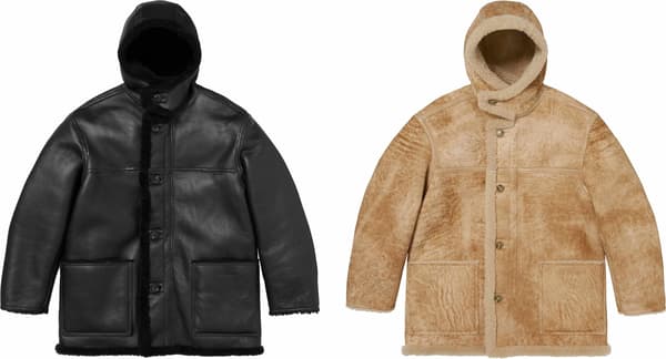 Supreme®/Schott® Hooded Shearling Coat - Group Shot
