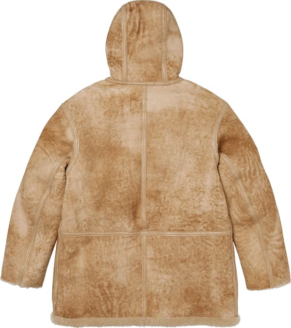 Supreme®/Schott® Hooded Shearling Coat - Tan (detail)