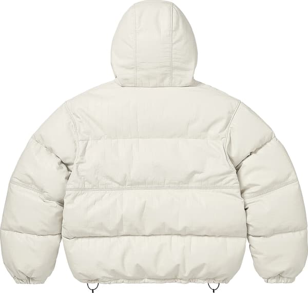 Supreme®/Schott® Leather Down Hooded Puffer Jacket - Croc (detail)