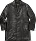 Supreme®/Schott® Leather Overcoat - Black (front)