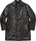 Supreme®/Schott® Leather Overcoat - Black (front)