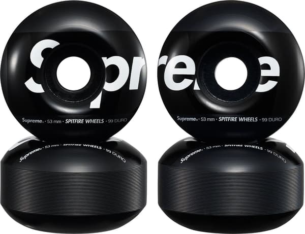 Supreme®/Spitfire® Shop Wheels (Set of 4) - Black 53mm (front)