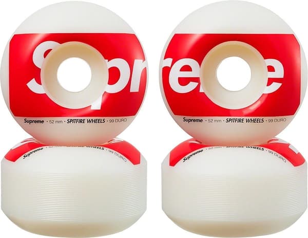 Supreme®/Spitfire® Shop Wheels (Set of 4) - White 52mm (front)