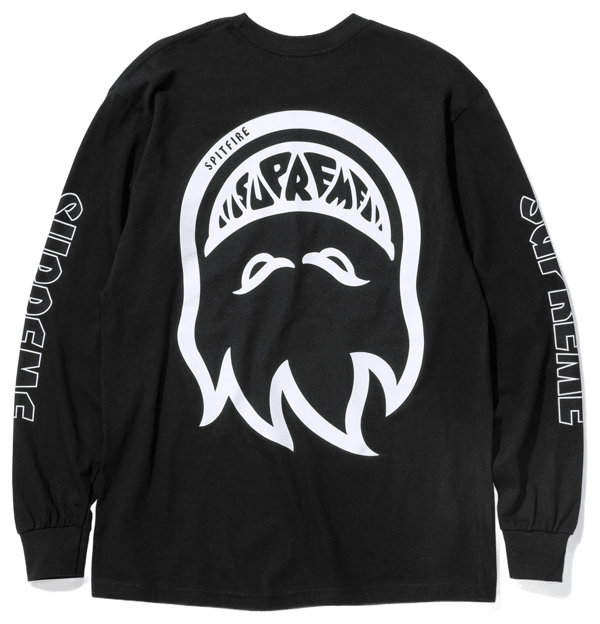 Supreme®/Spitfire® Bighead L/S Tee - Black (front)