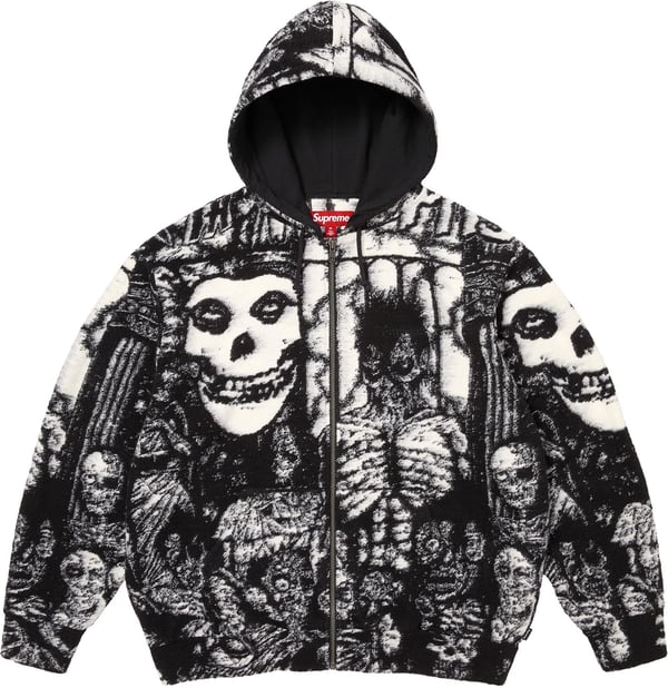 Supreme/The Misfits® Zip Up Hooded Sweater - Black (front)