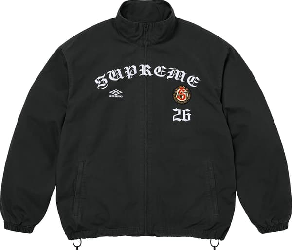 Supreme®/Umbro® Cotton Ripstop Track Jacket - Black (front)