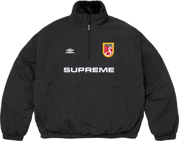 Supreme®/Umbro® Reversible Faux Fur Pullover - Black (front)
