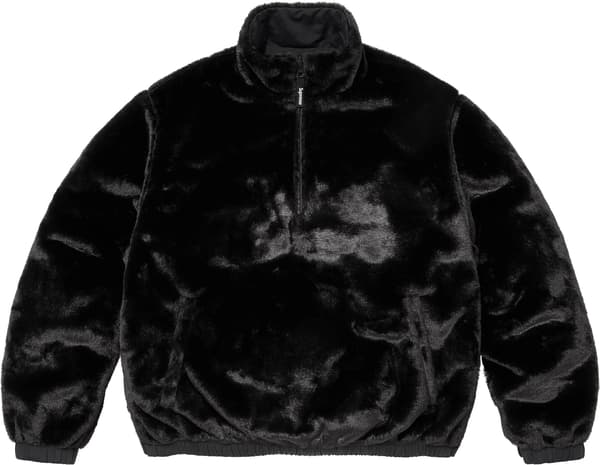 Supreme®/Umbro® Reversible Faux Fur Pullover - Black (detail)