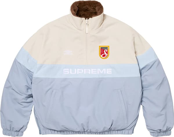Supreme®/Umbro® Reversible Faux Fur Pullover - Light Blue (front)