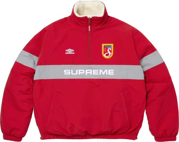 Supreme®/Umbro® Reversible Faux Fur Pullover - Red (front)