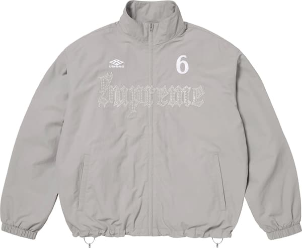 Supreme®/Umbro® Rhinestone Track Jacket - Light Grey (front)