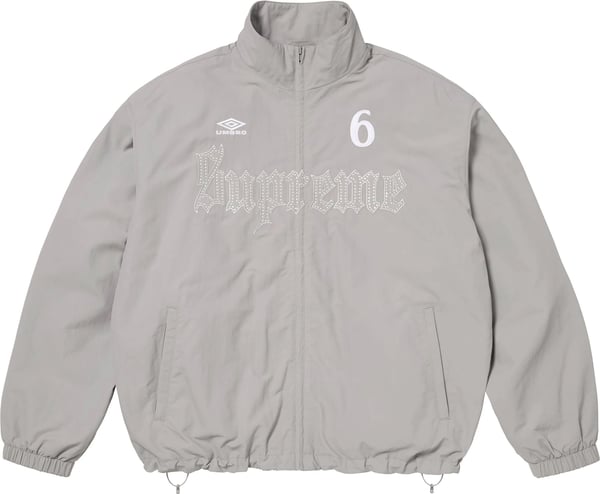 Supreme®/Umbro® Rhinestone Track Jacket - Light Grey (front)