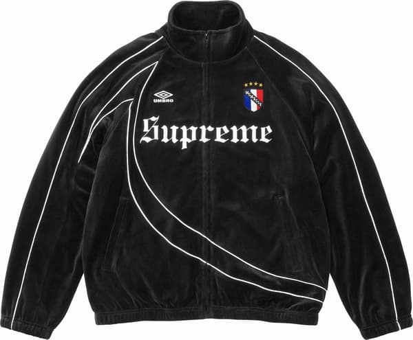 Supreme®/Umbro® Velour Track Jacket - Black (front)