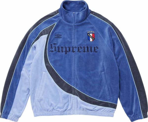 Supreme®/Umbro® Velour Track Jacket - Blue (front)