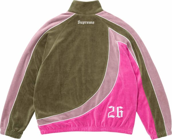 Supreme®/Umbro® Velour Track Jacket - Olive (detail)